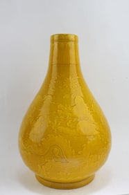 Chinese Famille Jaune Porcelain Vase