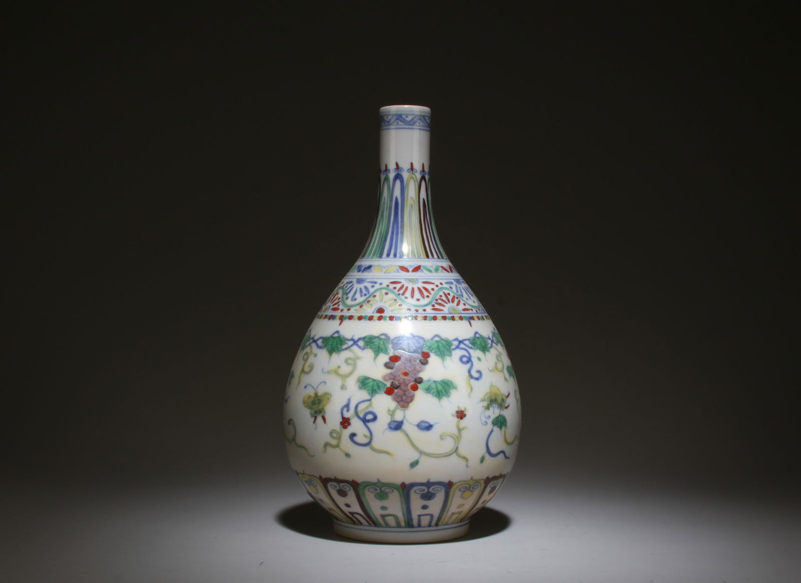 A Doucai Vase: A Doucai Vase. Dimensions: 9" x 5".