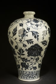 Chinese Blue & White Porcelain Meiping Vase