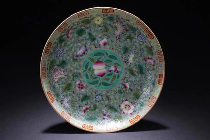 Chinese Famille Verte Porcelain Plate