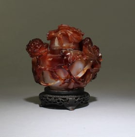 Chinese Carved Agate Container