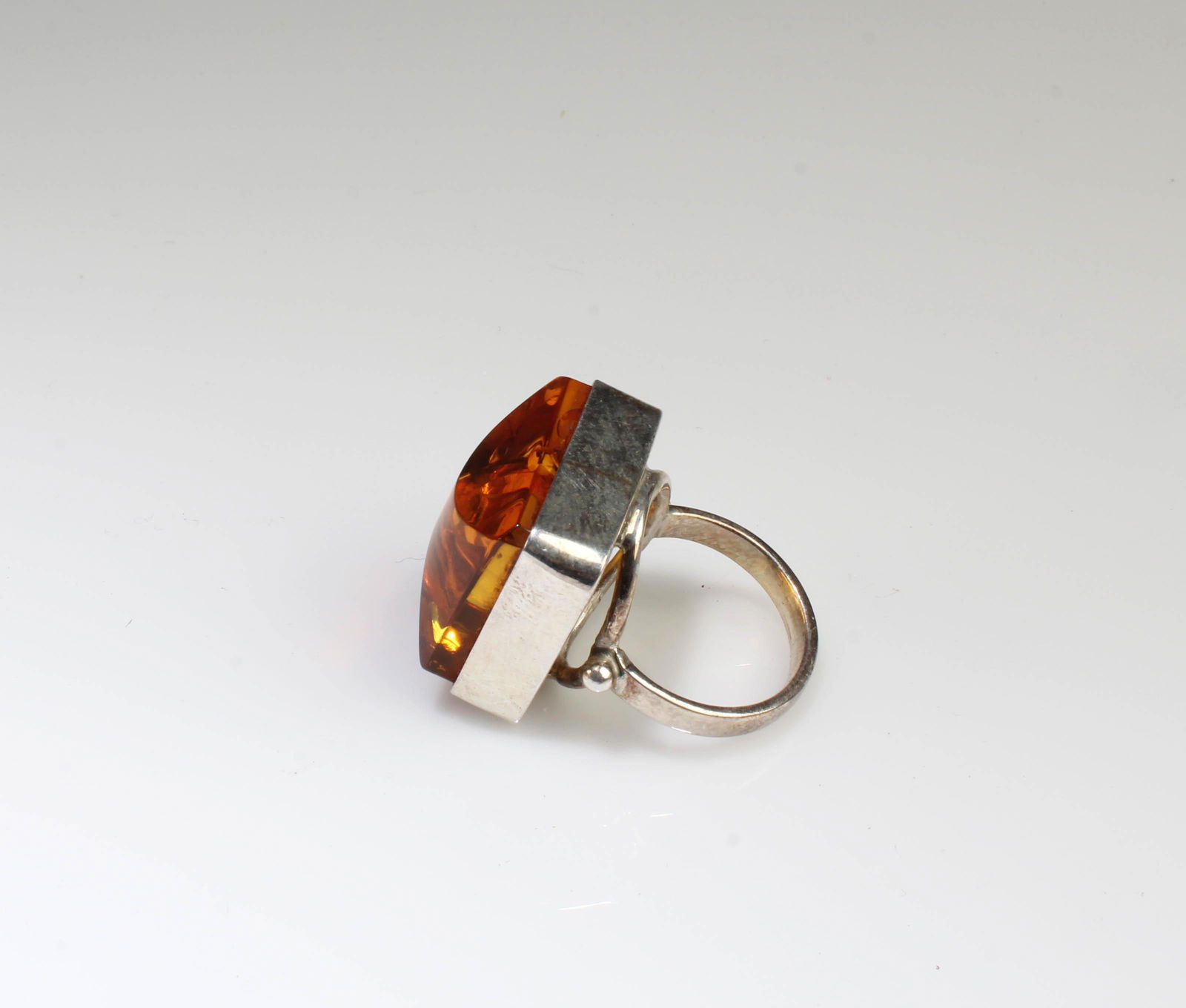 A Square Shaped Amber Ring - 2
