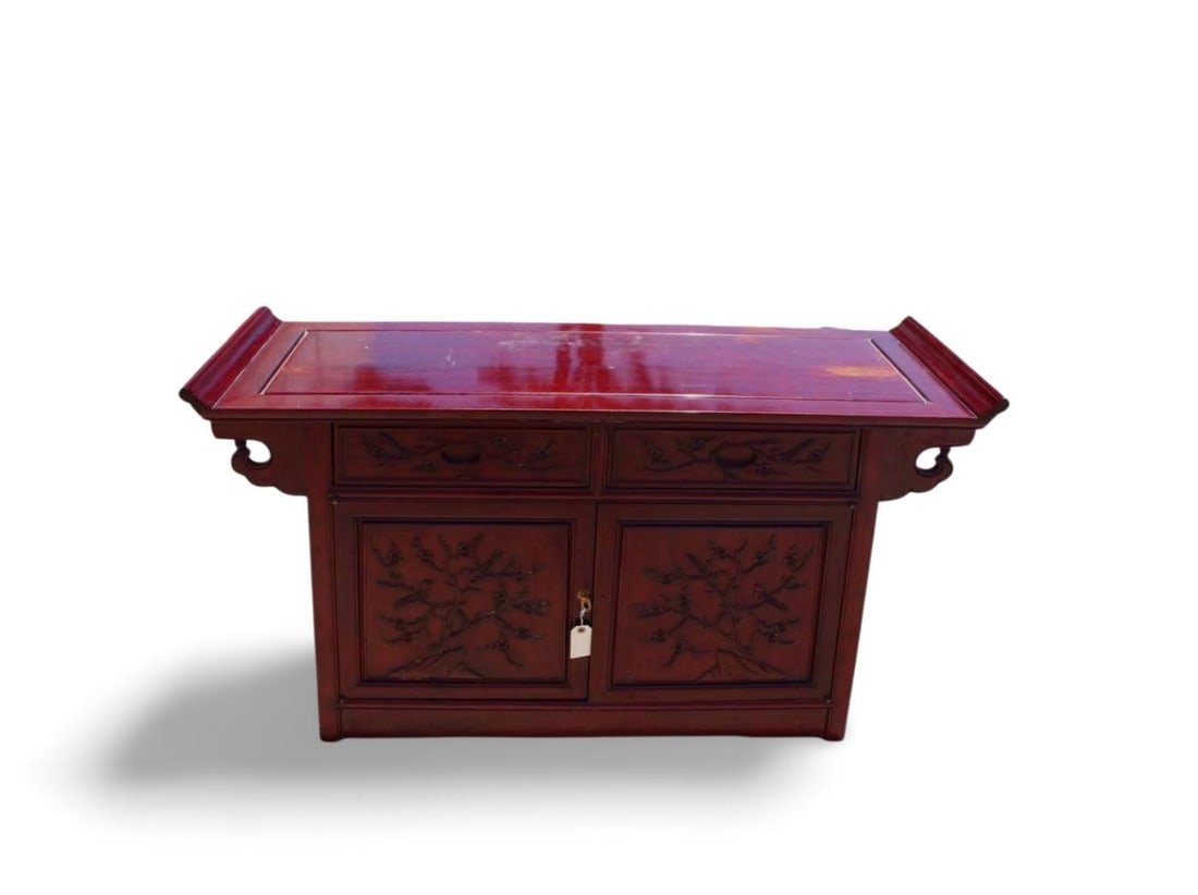 Chinese Rosewood Cabinet: Chinese Rosewood Cabinet. Length: 55.75" Width: 18" Height: 33"
