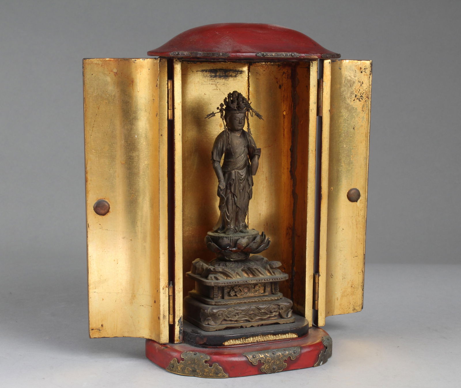 A Butsudan (Buddhist Altar): A Butsudan (Buddhist Altar). Height: 8.5"