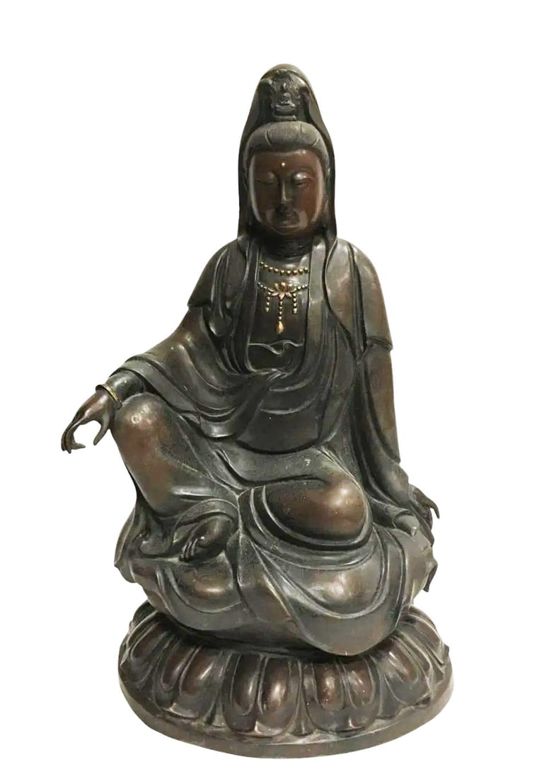 Chinese Bronze Guanyin Statue (1 of 6)