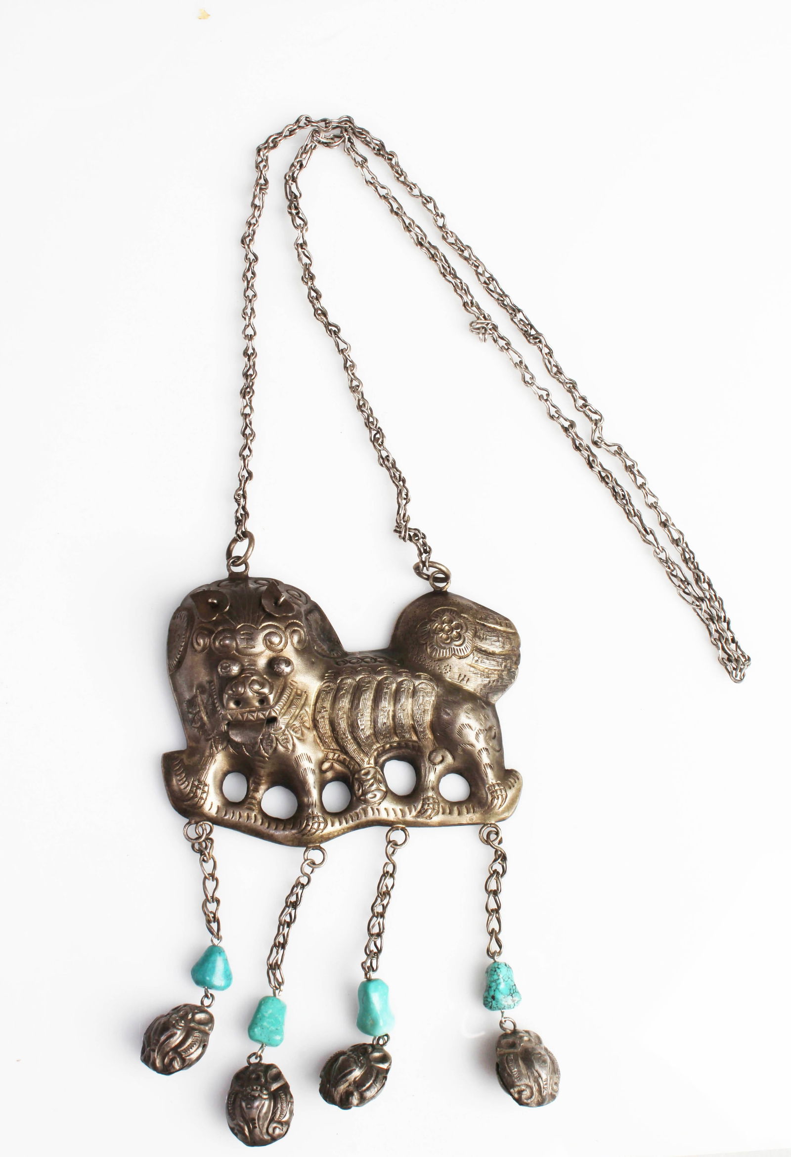 A Decorative Ornament with Necklace: A Decorative Ornament with Necklace. Length: 3.25"