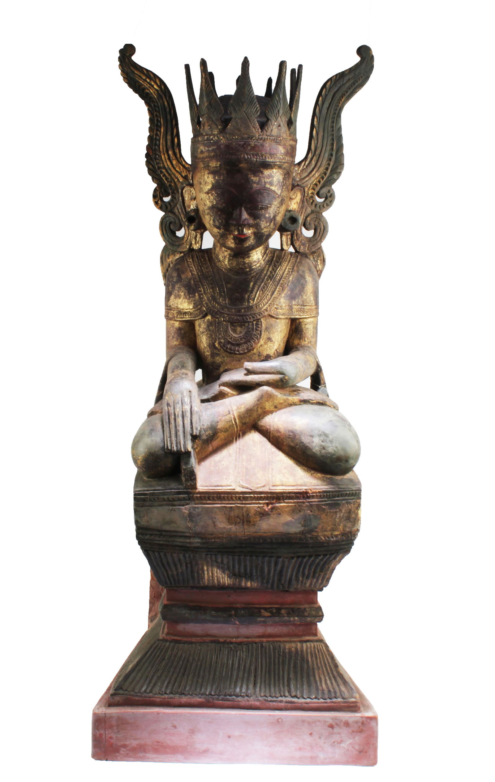 Antique Carved Wooden Buddha Statue (1 of 15)