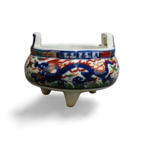 A Wucai Incense Burner