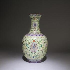 A Fencai Ceramic Vase with Box