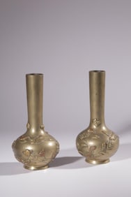 A Pair of Bronze Vases