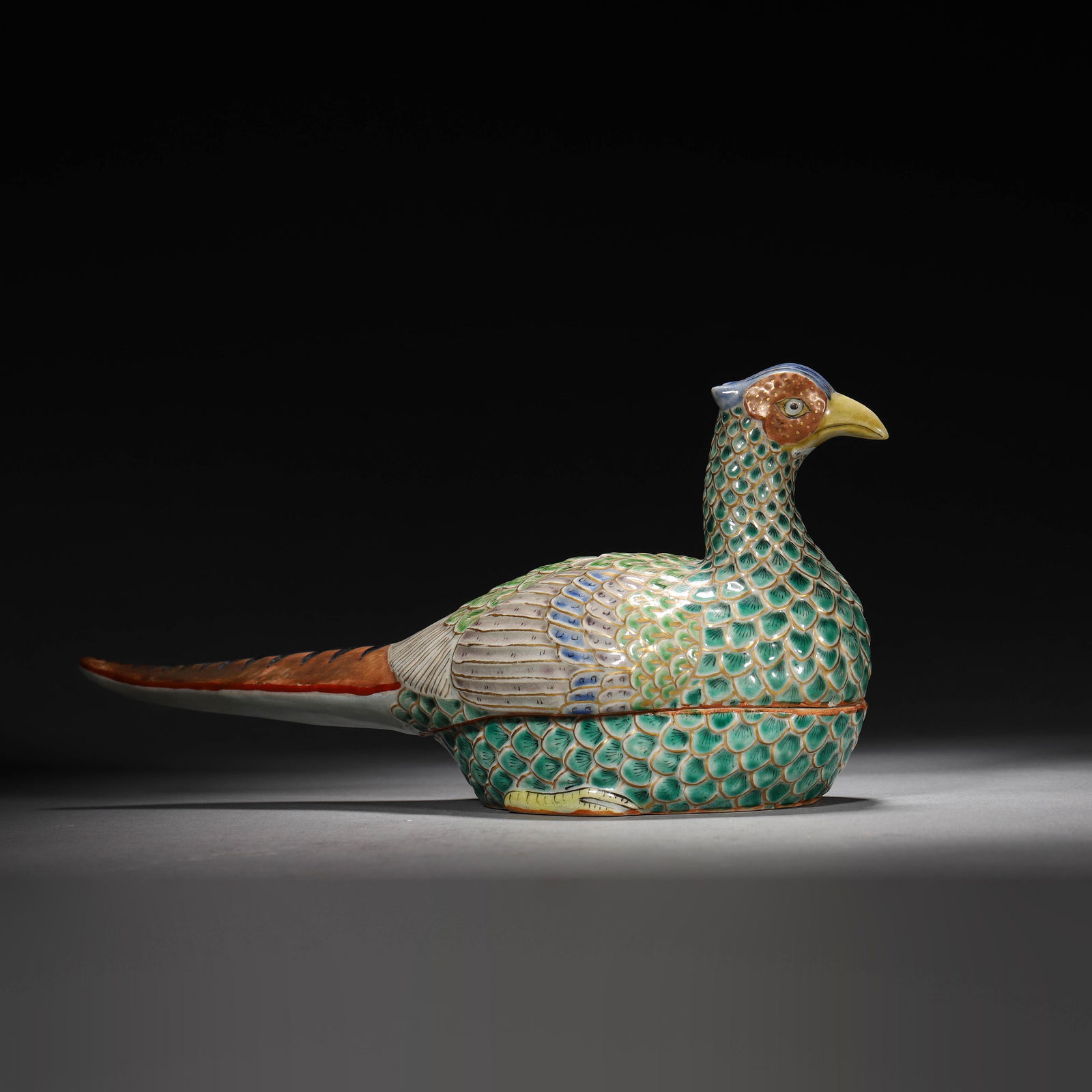 Wucai Glaze Pheasant Incense Burner (1 of 8)