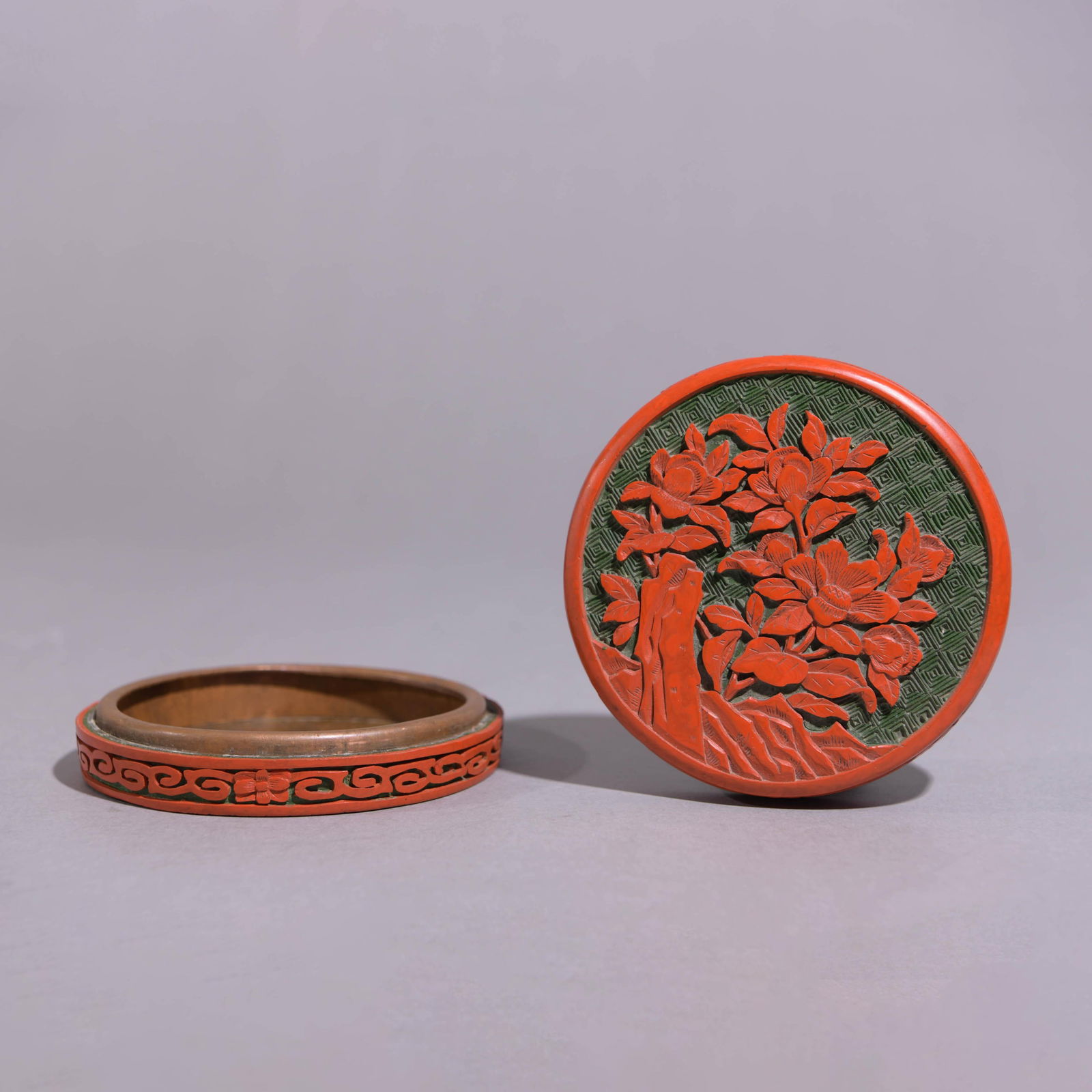 Carved Lacquerware Flower Box And Cover (1 of 6)