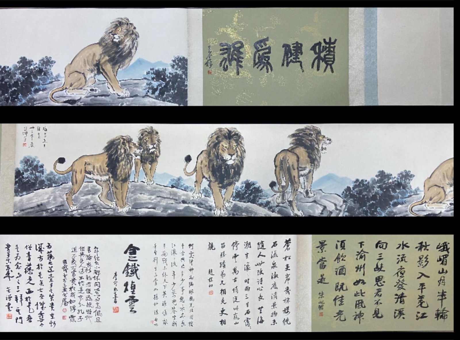 Xu Beihong mark, Chinese painting: Xu Beihong mark, Chinese painting . 17.72"×95.28"