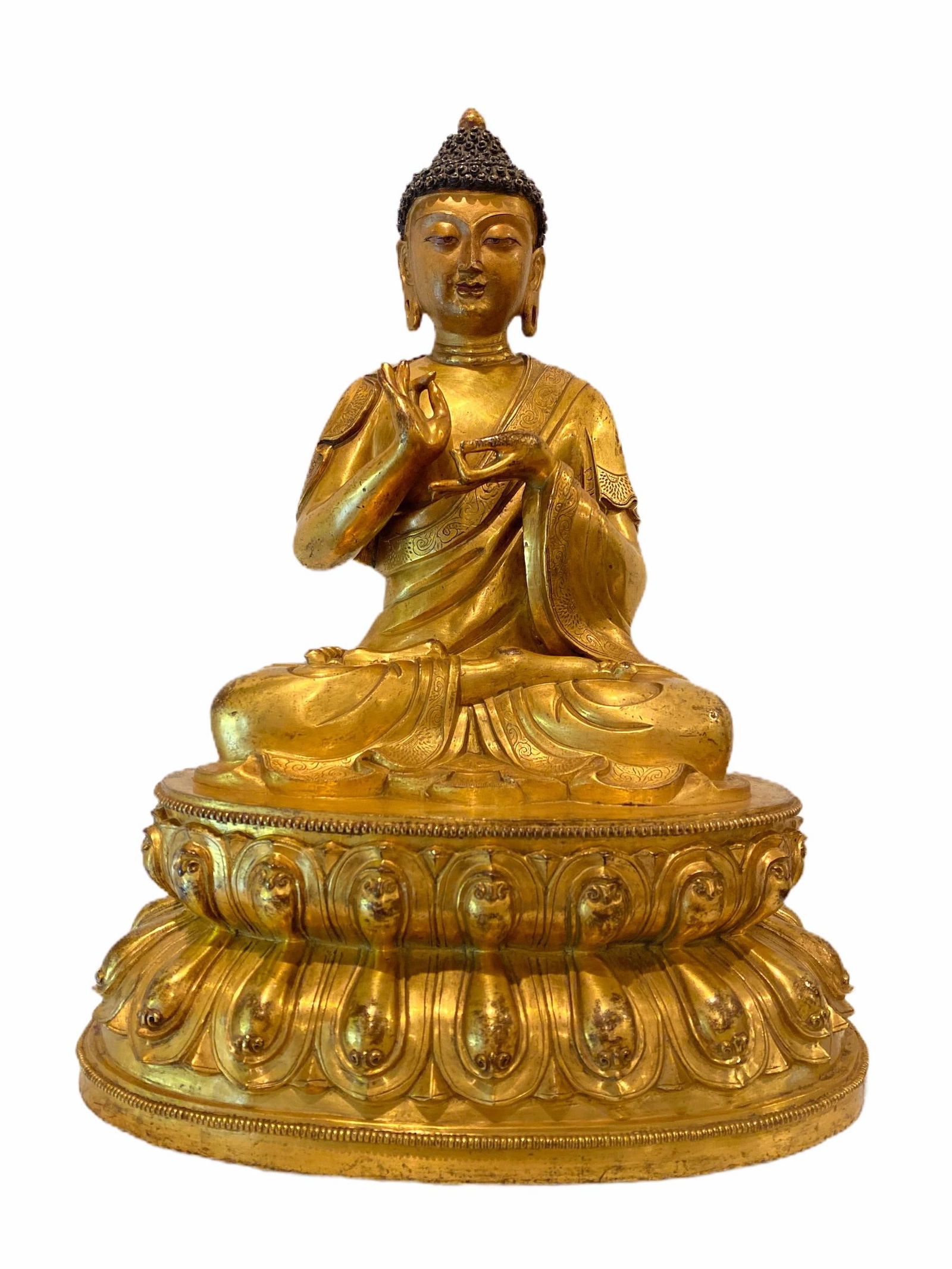Antique Chinese Gilt Bronze Seated Buddha Statue (1 of 5)