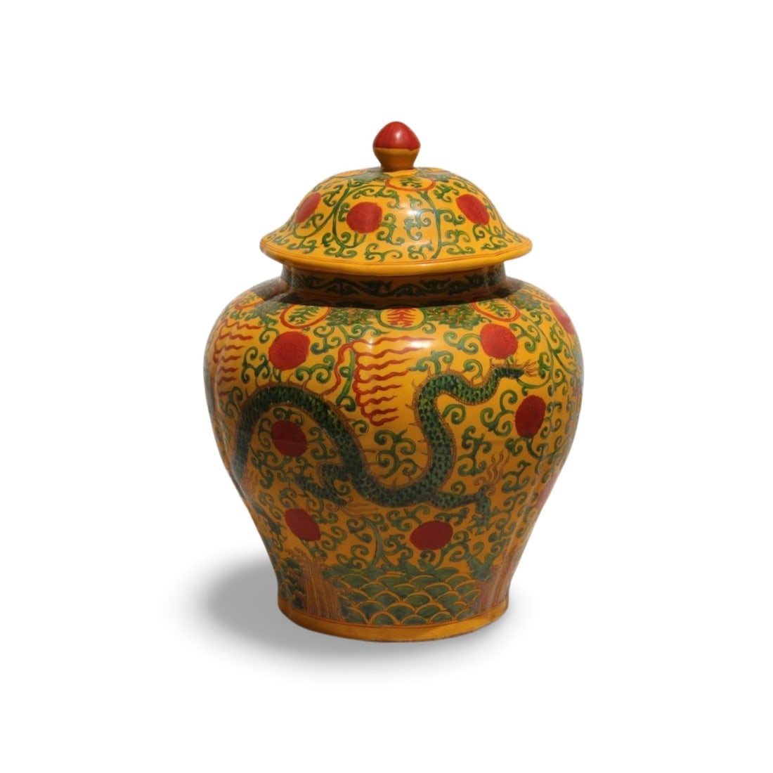 A Multi-Colored Jar with Lid - 2