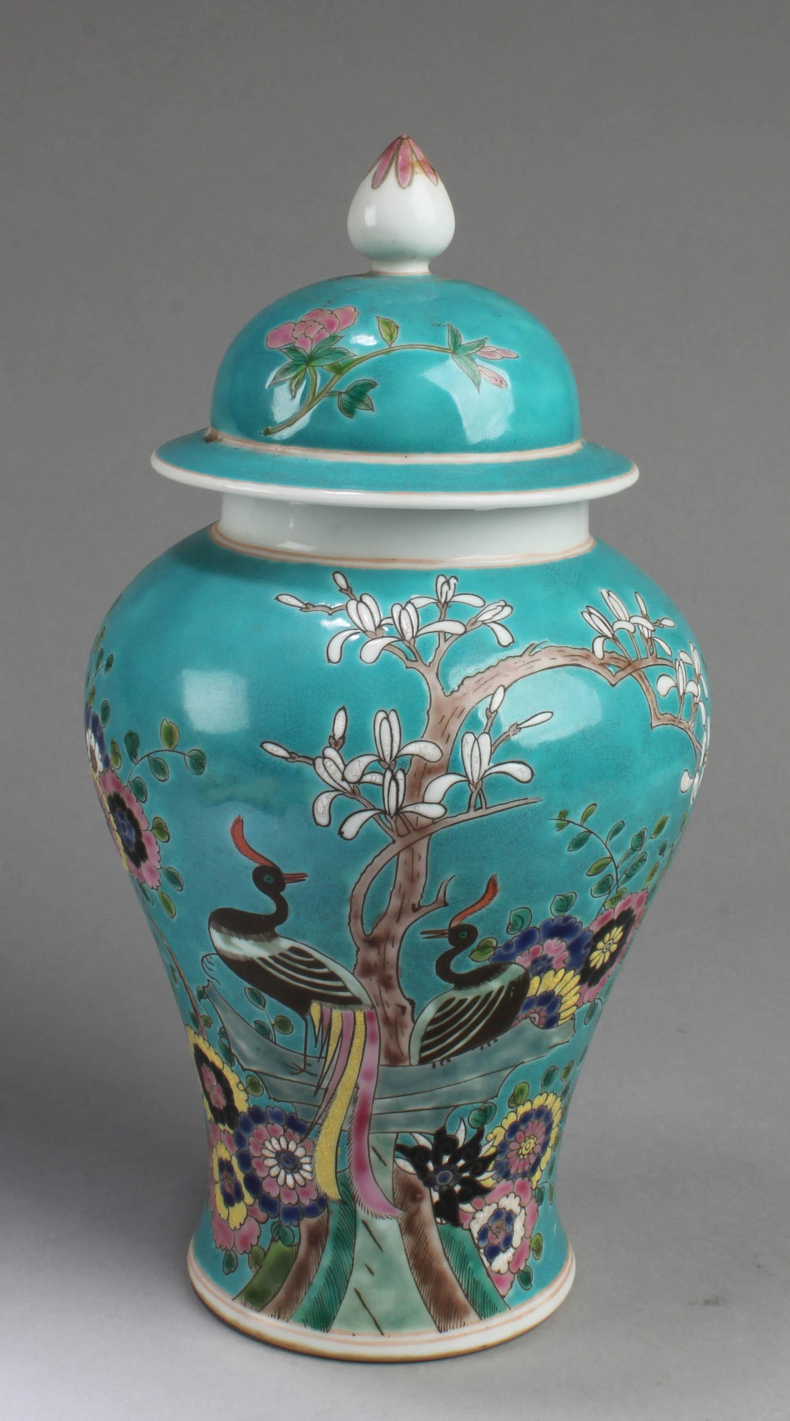 Chinese Famille Jaune Verte Porcelain Jar With Lid (1 of 5)