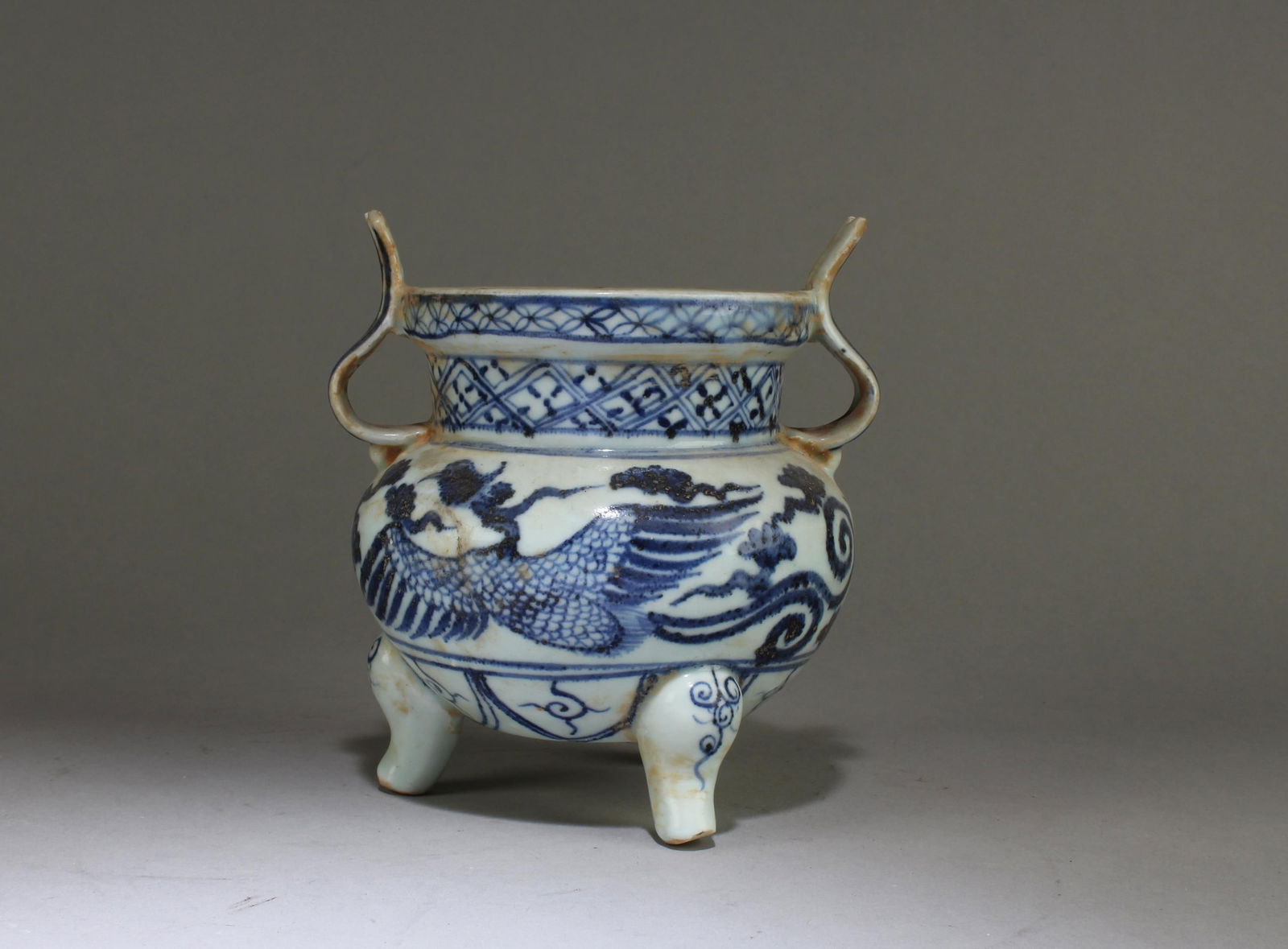 Chinese Blue & White Tripod Censer (1 of 7)