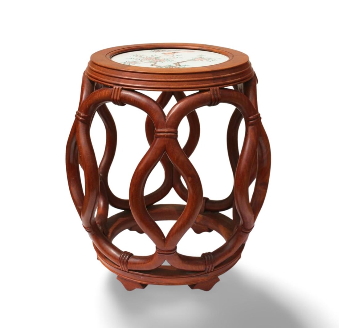 A Hardwood Stool with Porcelain Top (1 of 6)