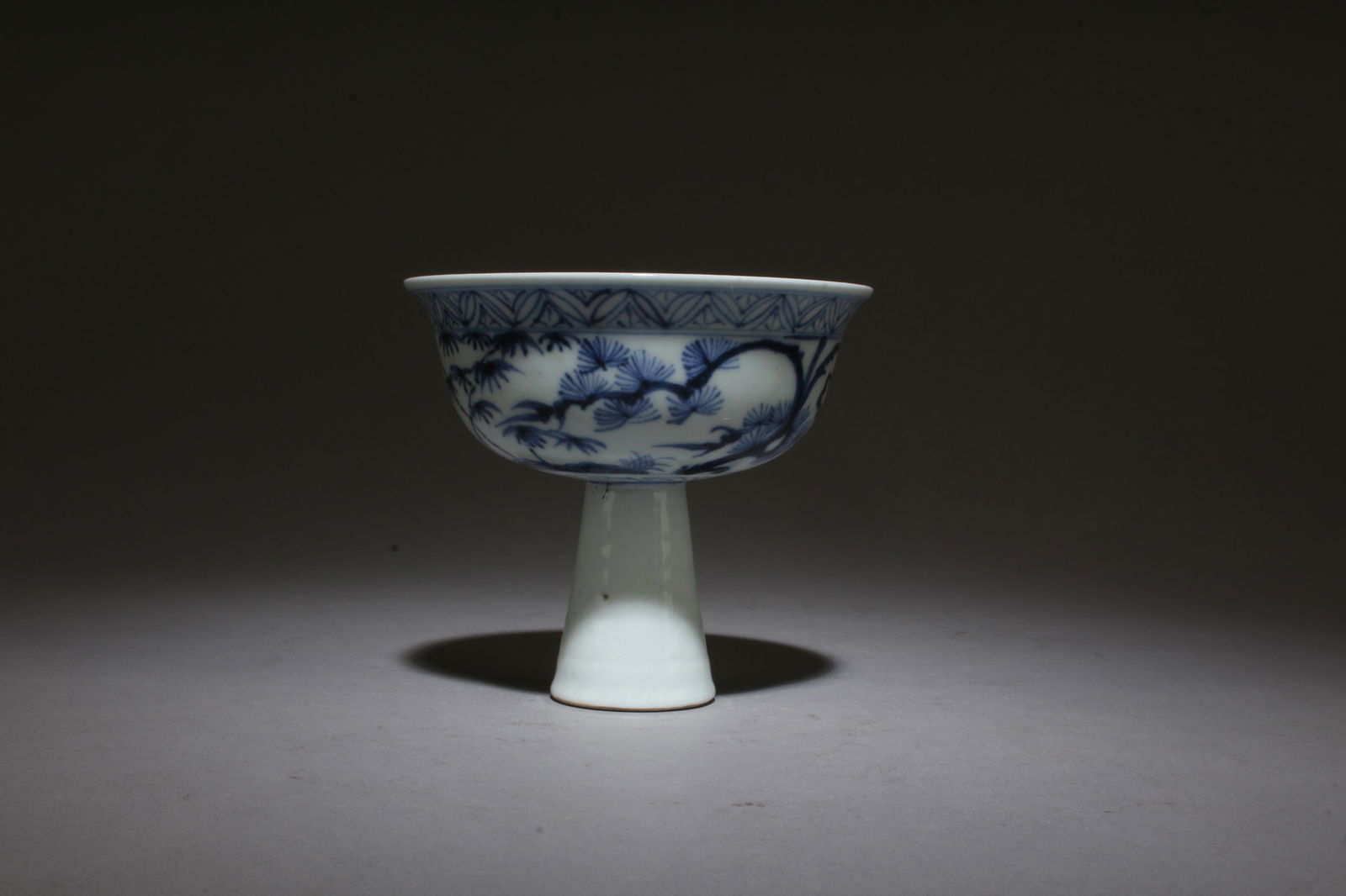 A Blue and White Stem Cup (1 of 5)
