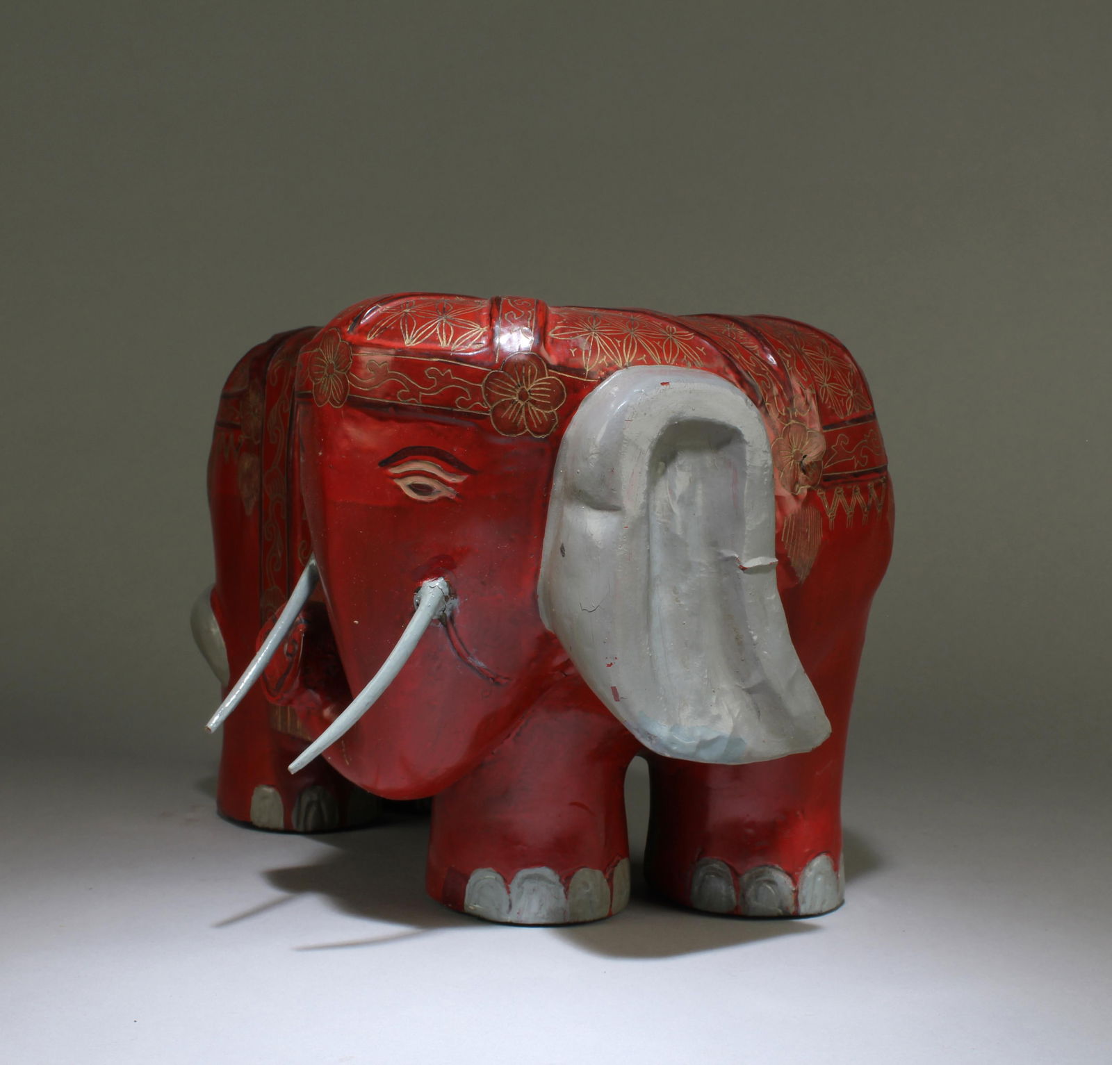 A Lacquer Elephant Statue - 2
