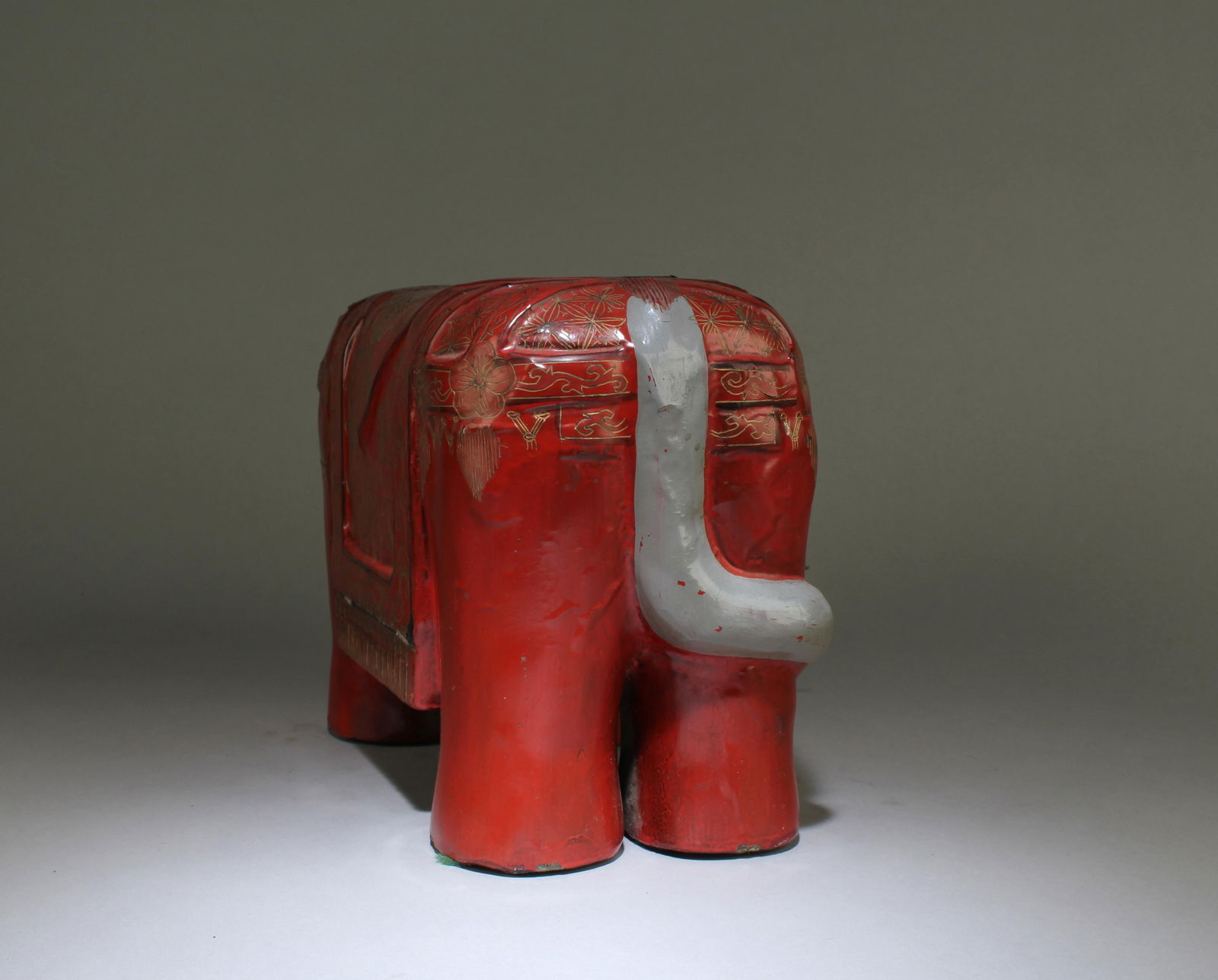 A Lacquer Elephant Statue - 4