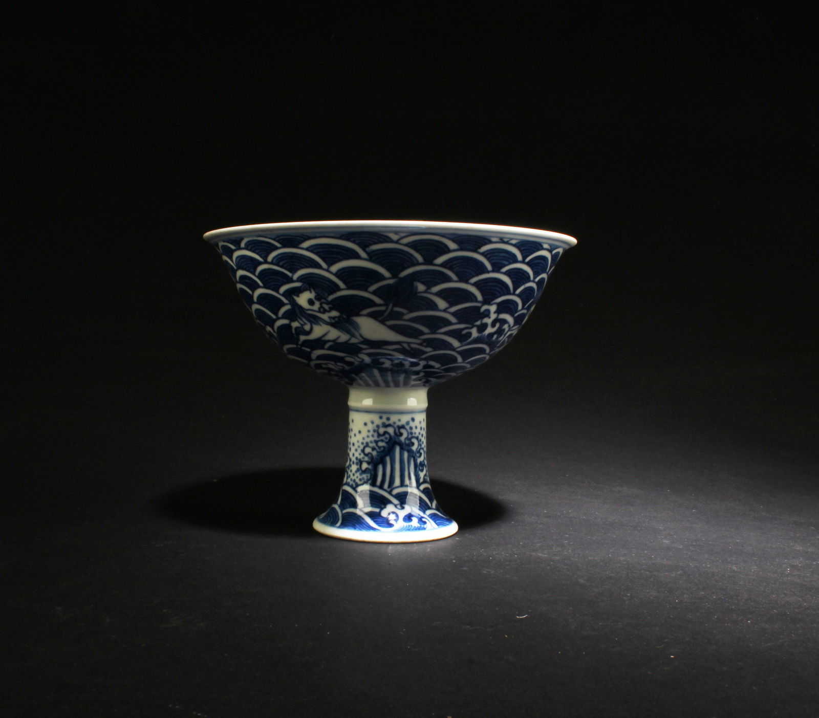 A Blue & White Porcelain Stem Bowl (1 of 6)