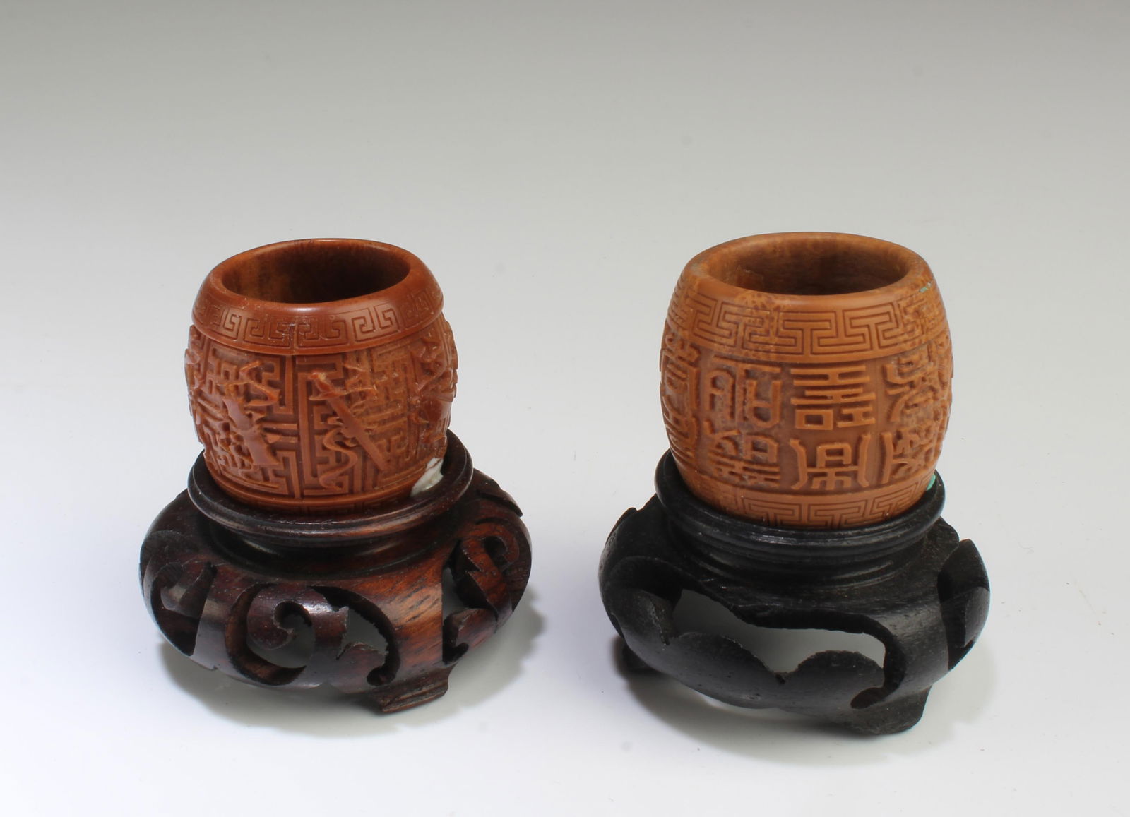 A Group of Two Carved Walnut Ornament (1 of 3)