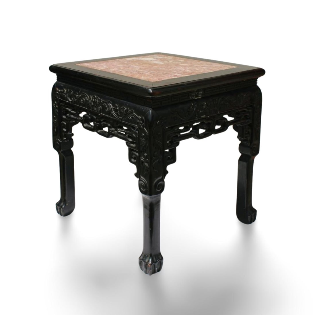 An Antique Square Hardwood Side Table (1 of 7)
