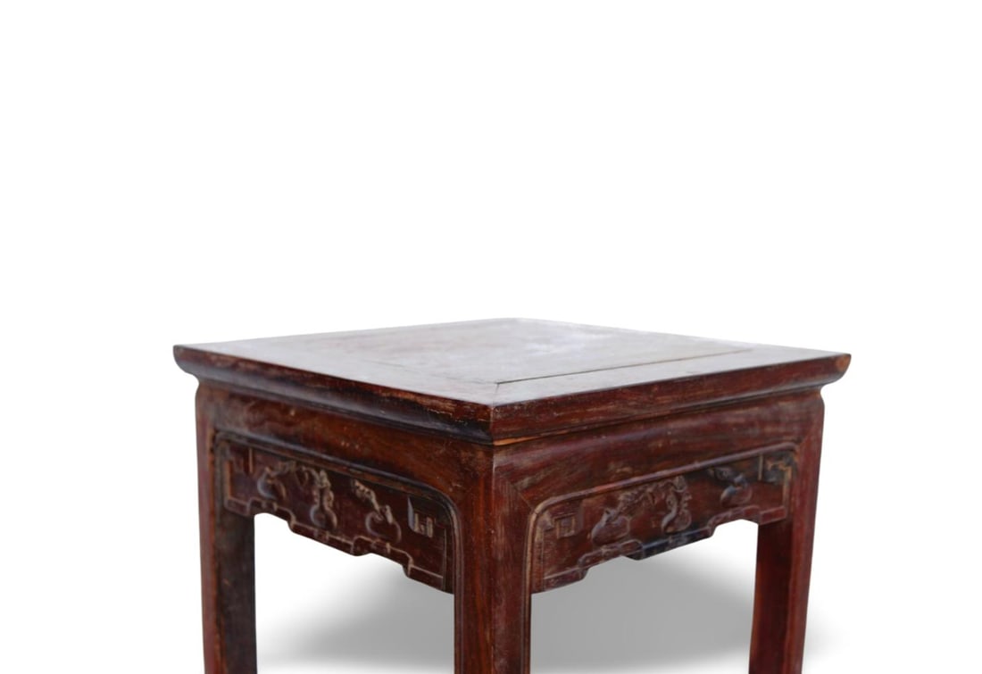 A Hardwood Square Side Table - 3