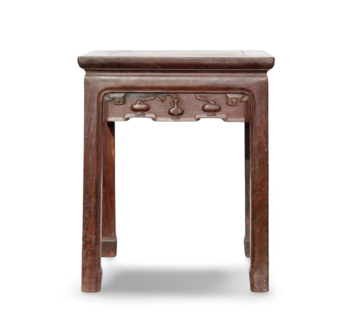 A Hardwood Square Side Table - 5