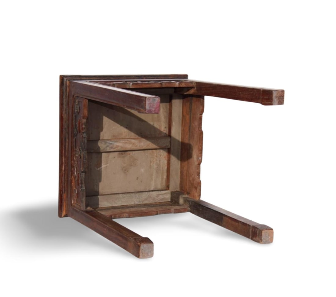 A Hardwood Square Side Table - 7