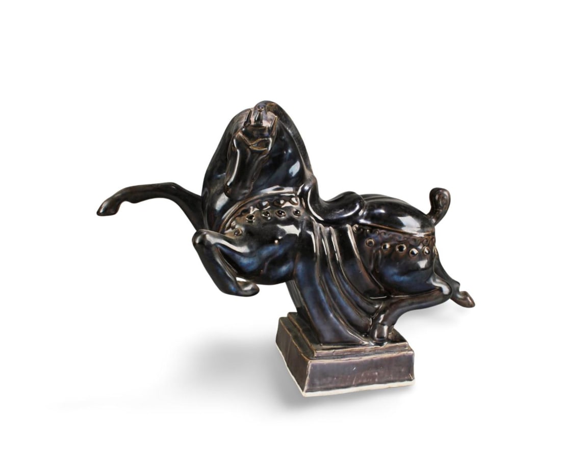 Chinese Porcelain Horse Statue (1 of 3)