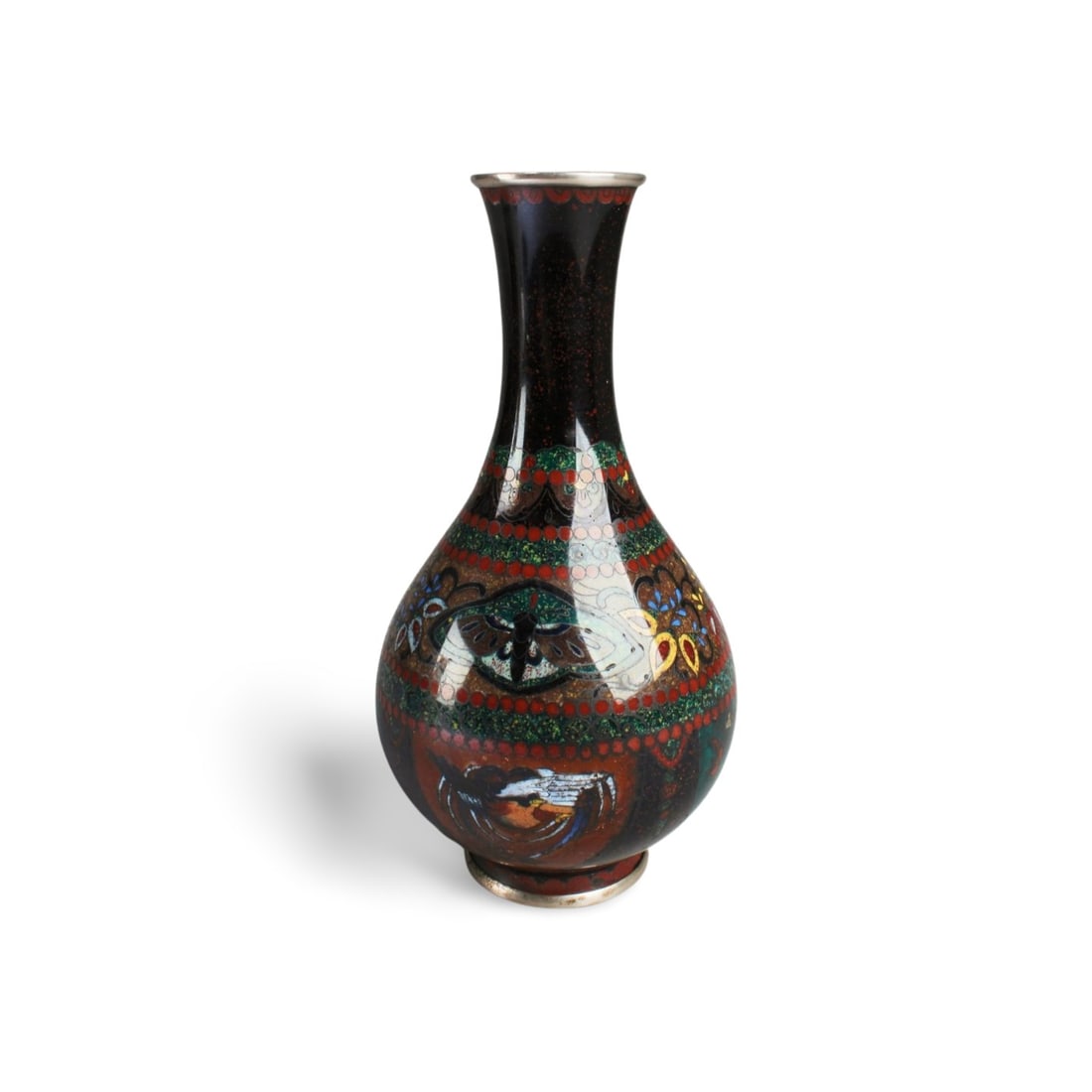 A Cloisonne Vase: A Cloisonne Vase. Height: 7.25".
