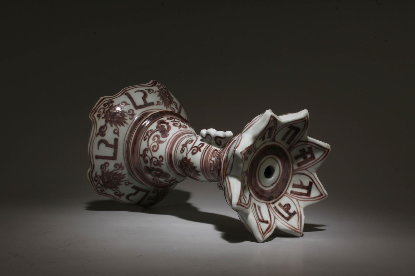 An Underglazed Red Candlestick - 4