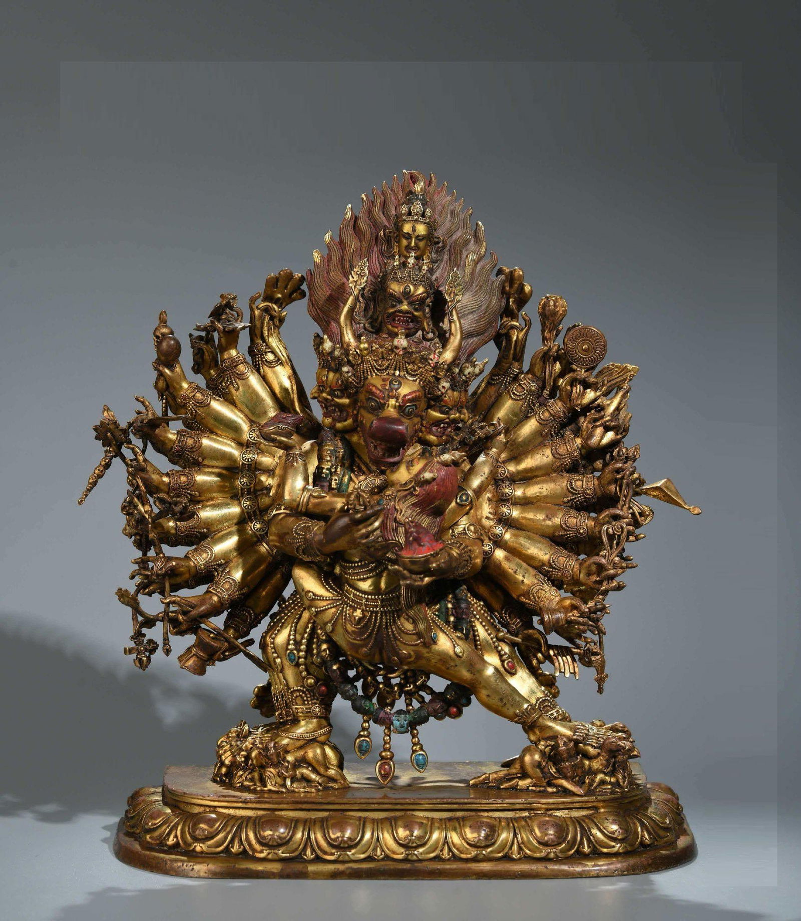 A Gilt Bronze Yamantaka Statue (1 of 8)