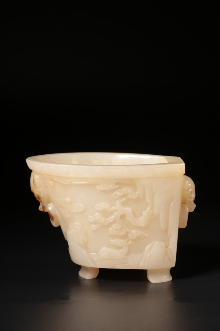 A Hetian White Jade Cup (1 of 11)
