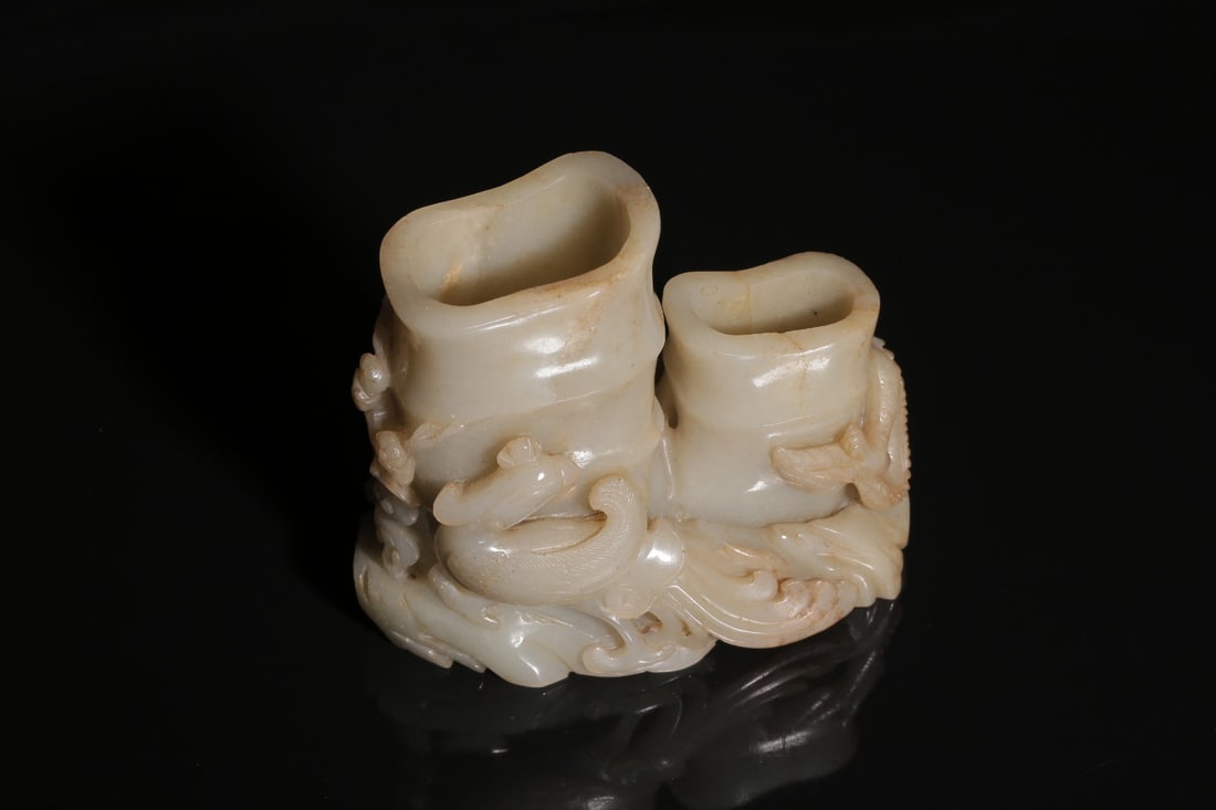 A Hetian Jade Double Brushpot - 10