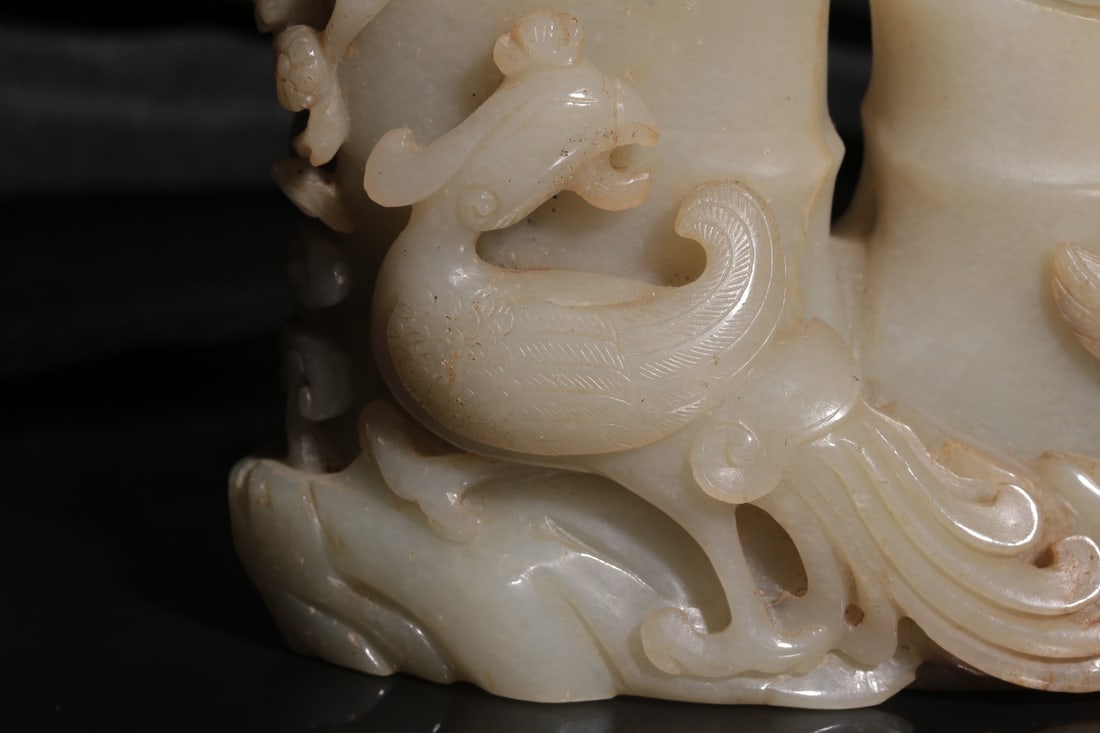 A Hetian Jade Double Brushpot - 3
