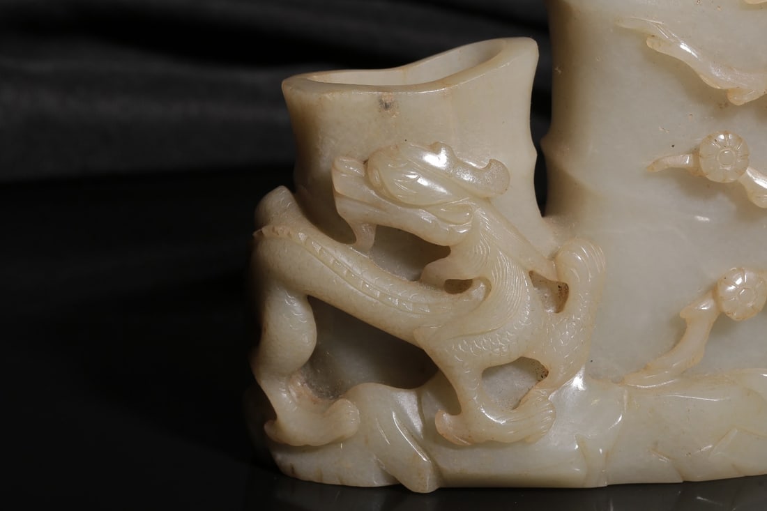 A Hetian Jade Double Brushpot - 7