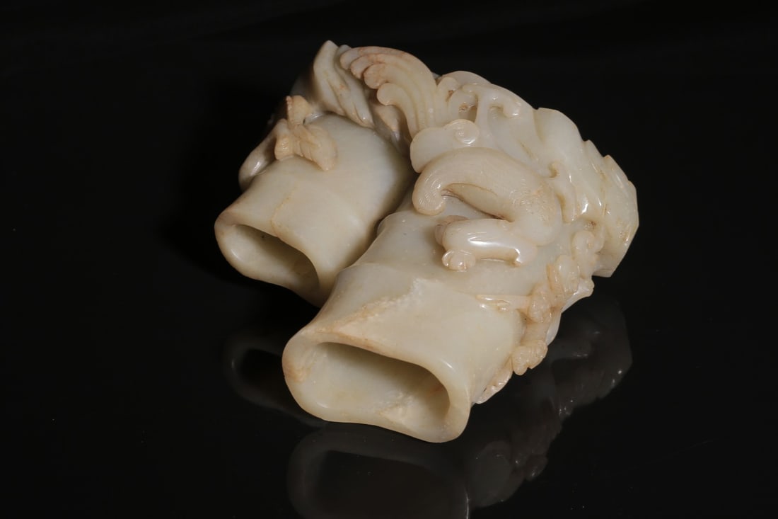 A Hetian Jade Double Brushpot - 8