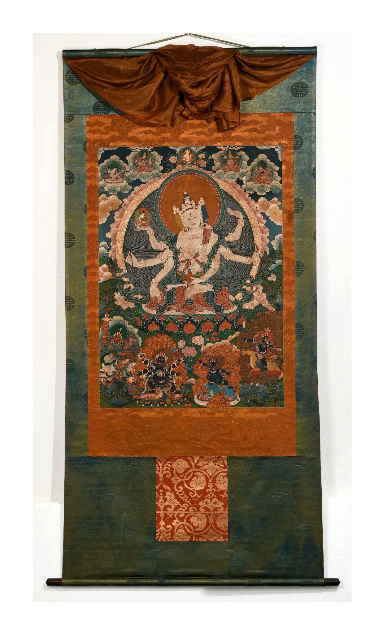 A Thangka Depicting Ushnishavijaya (1 of 9)