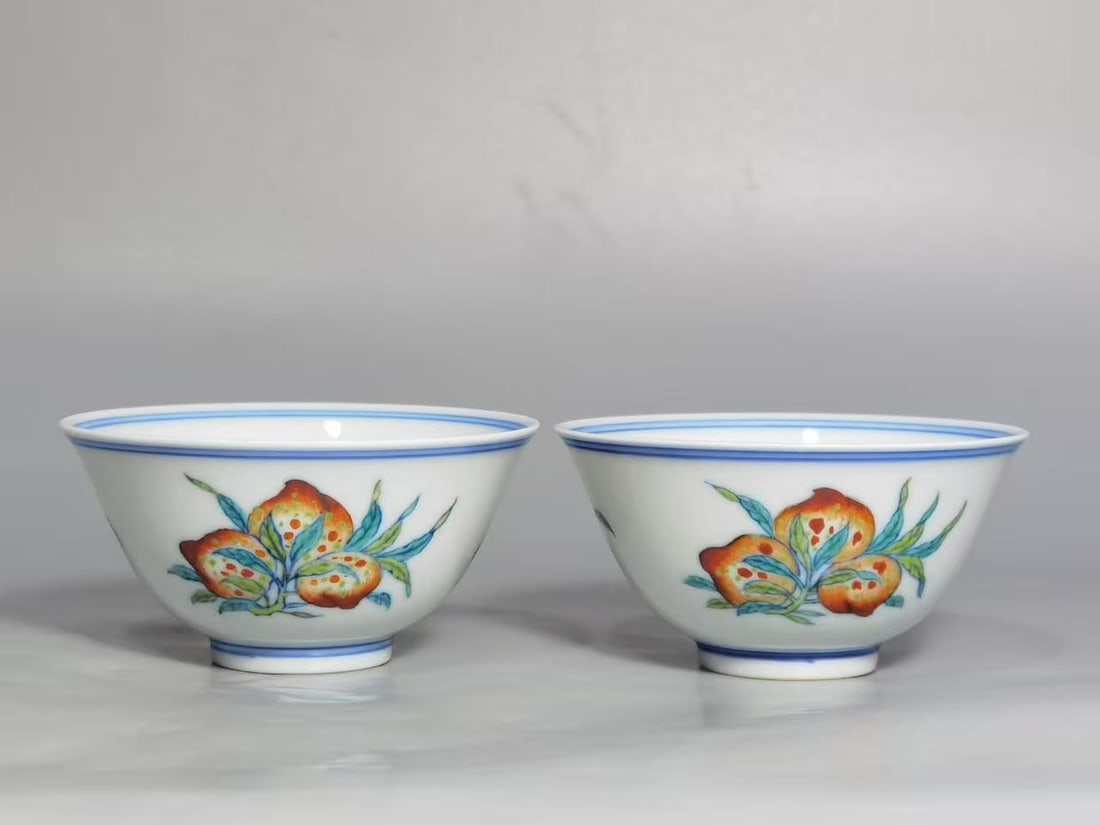 A Pair of Blue and White Doucai Cups (1 of 7)