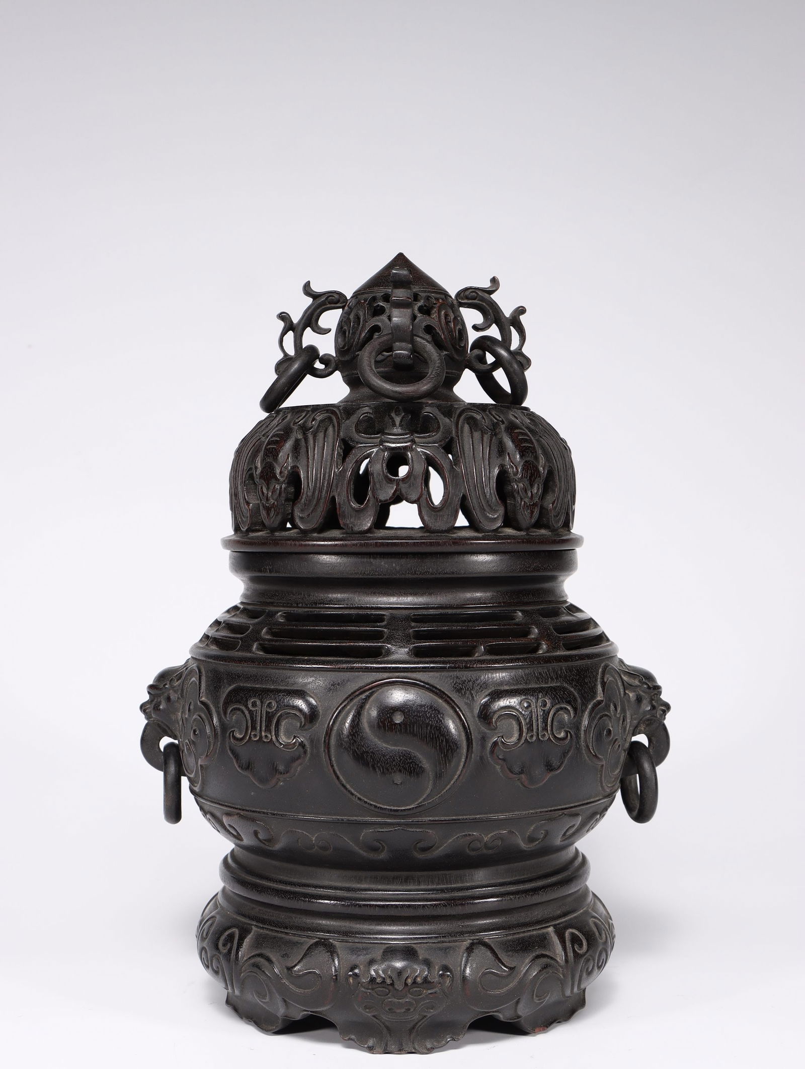 A Zitan Wood Eight-Trigram Censer (1 of 11)