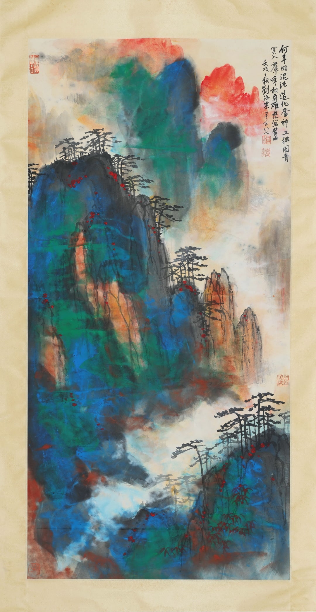 A Hanging Scroll Attributed to Liu Haisu: A Hanging Scroll Attributed to Liu Haisu. Dimensions: 53.54 × 26.38 in.
