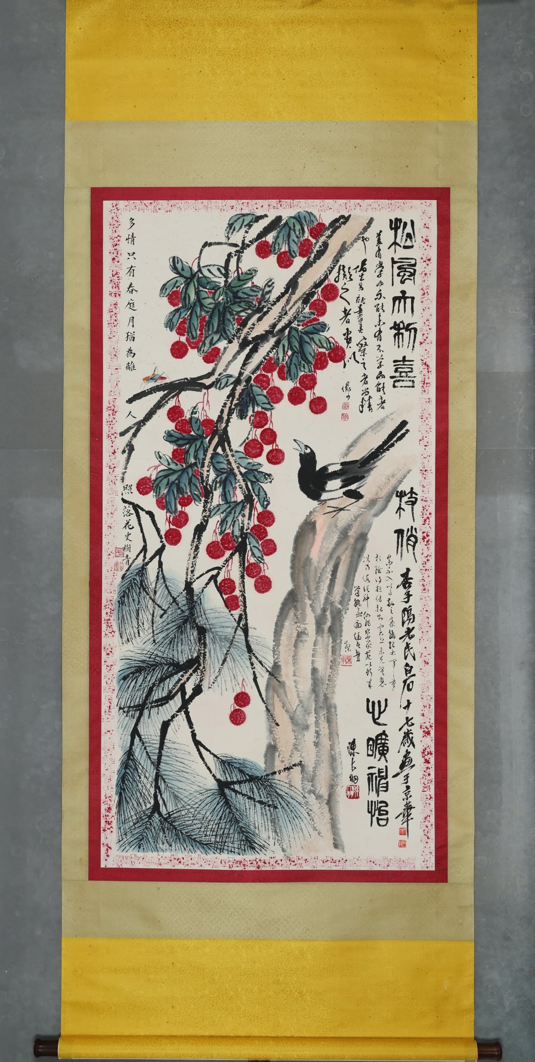 A Hanging Scroll Attributed to Qi Baishi: A Hanging Scroll Attributed to Qi Baishi. Dimensions: 53.94 × 26.77 in.