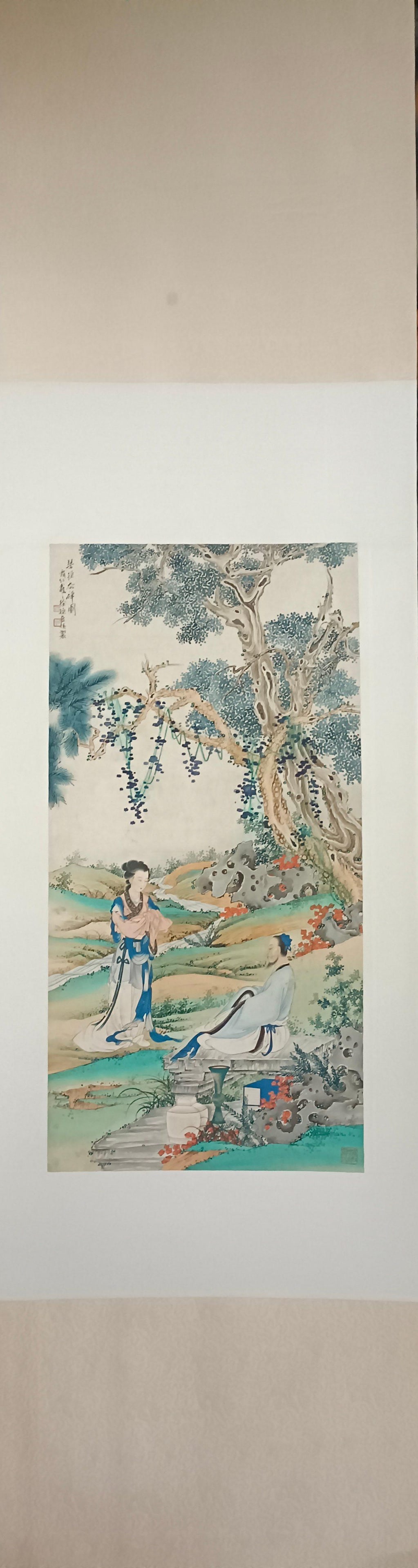 A Hanging Scroll Attributed to Xu Cao: A Hanging Scroll Attributed to Xu Cao. Dimensions: 29.92 × 14.96 in.