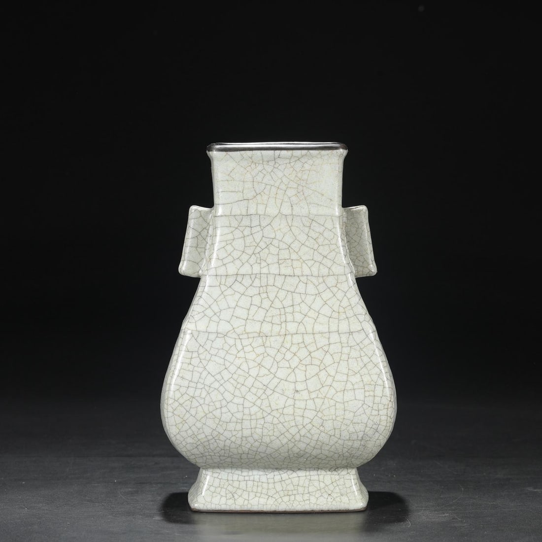 A Ge Ware Celadon Glazed Square-Handled Vase - 6