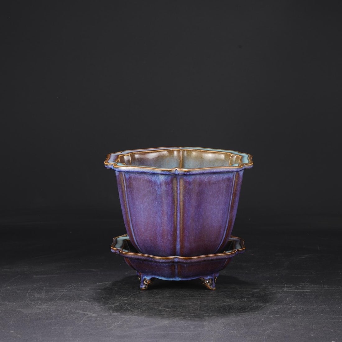 A Jun Ware Purple-Red Glazed Basin Set - 2