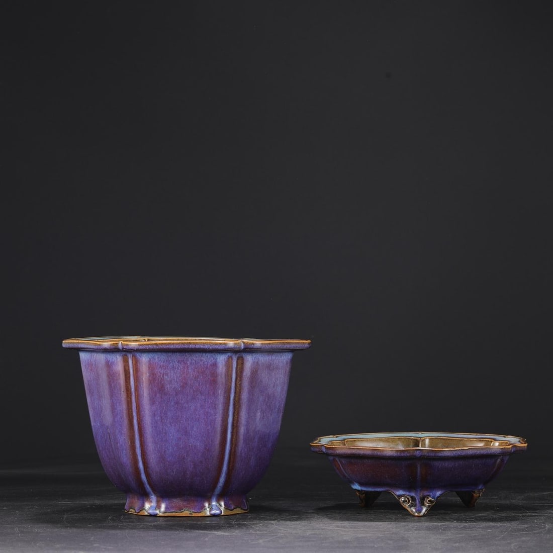 A Jun Ware Purple-Red Glazed Basin Set - 3
