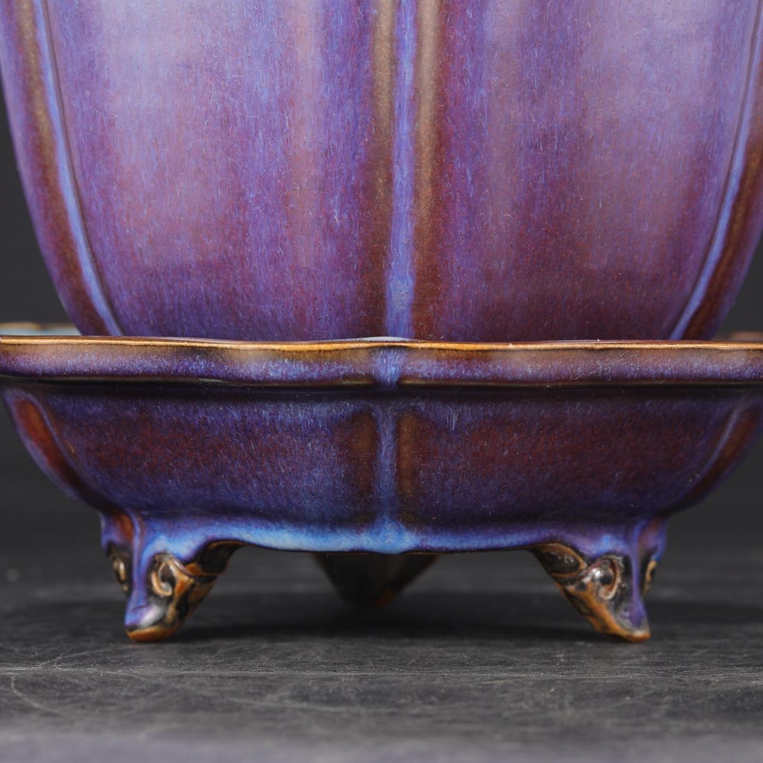 A Jun Ware Purple-Red Glazed Basin Set - 9